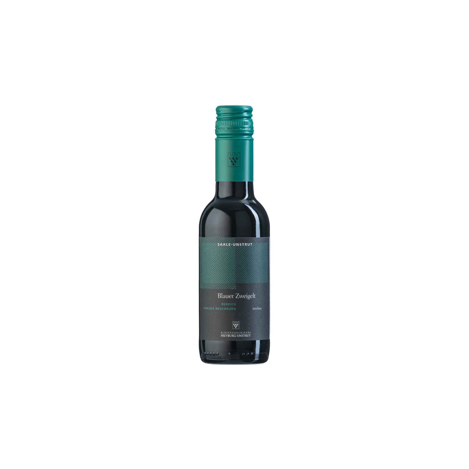 Blauer Zweigelt trocken 2022 Bereich Schloss Neuenburg Deutscher Qualitätswein 0,25l   Eine kleine 0,25 Liter Flasche Rotwein Blauer Zweigelt trocken ausgebaut