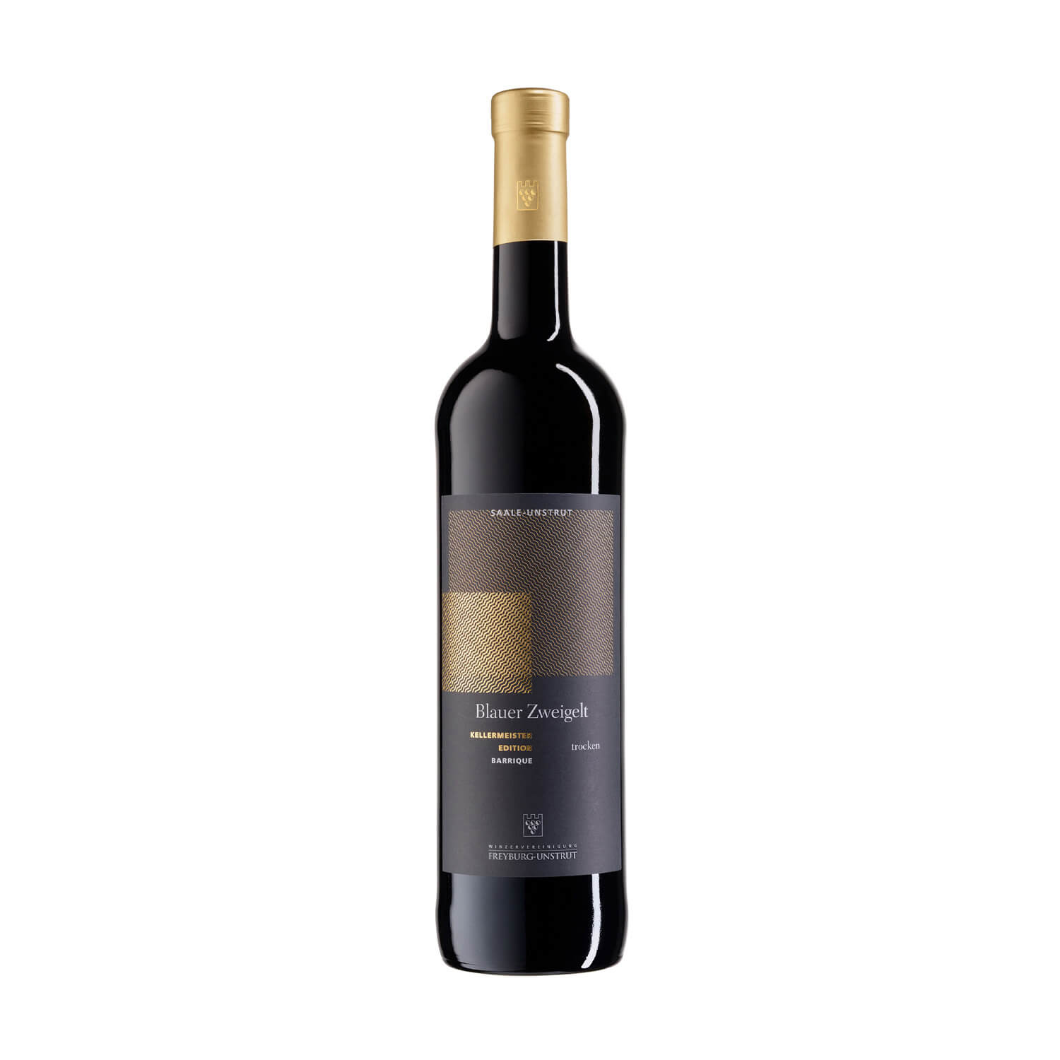 Eine 0,75 Liter Flasche Rotwein Blauer Zweigelt Barrique Spätlese trocken ausgebaut