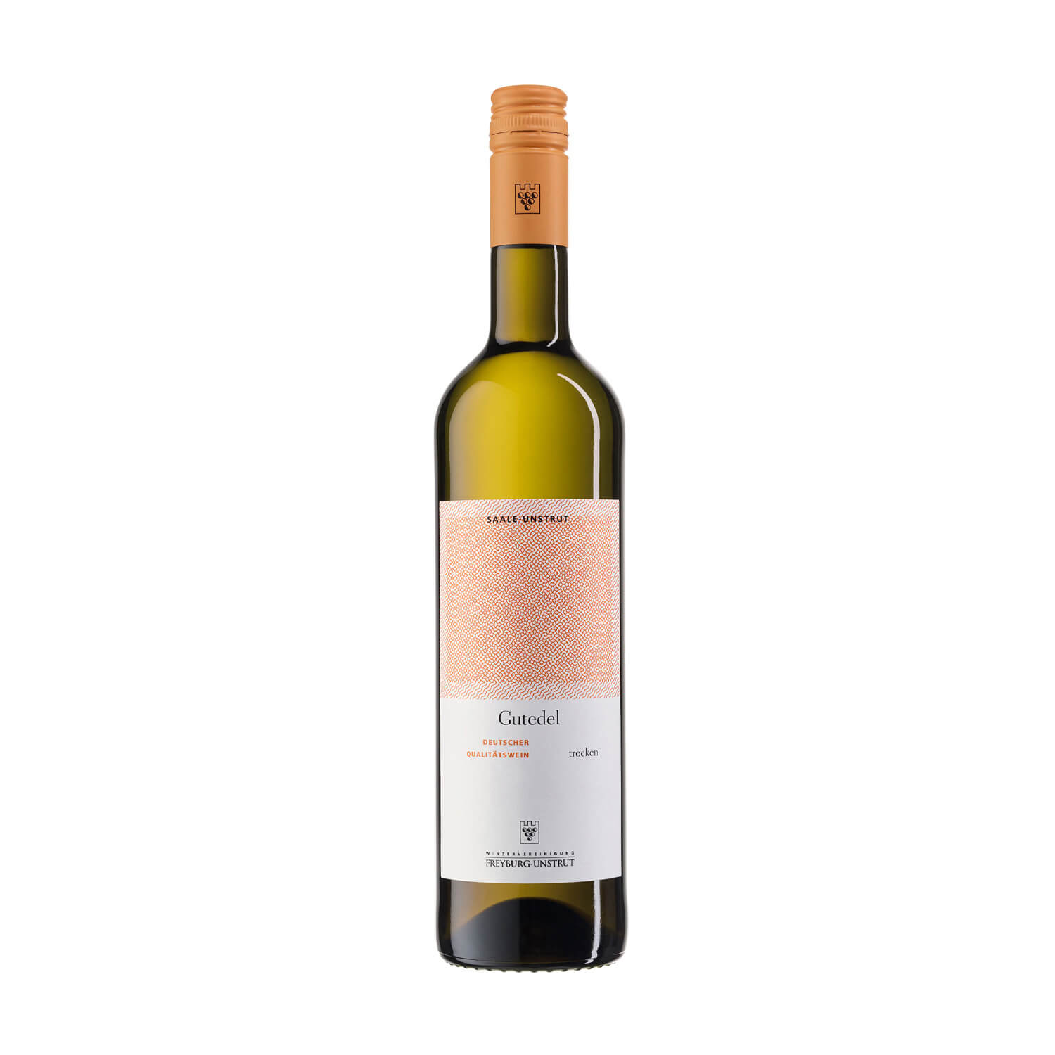 Eine 0,75 Liter Flasche Weißwein Gutedel trocken ausgebaut