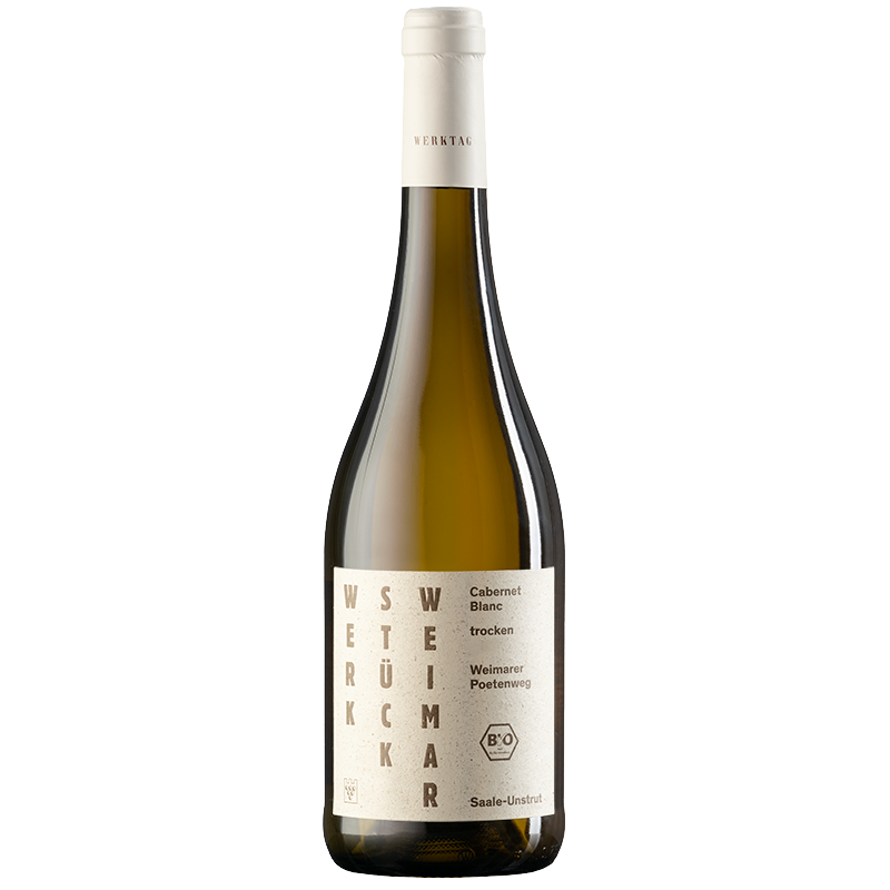 Cabernet Blanc trocken 2023 Bio Werkstück Weimar Werktag 0,75l  Cabernet Blanc trocken 2023 Bio Werkstück Weimar Werktag 0,75l