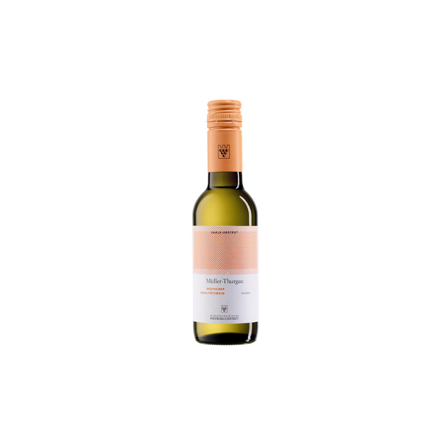 Müller-Thurgau trocken 2023 Deutscher Qualitätswein 0,25l   Eine kleine 0,25 Liter Flasche Weißwein Müller Thurgau trocken ausgebaut