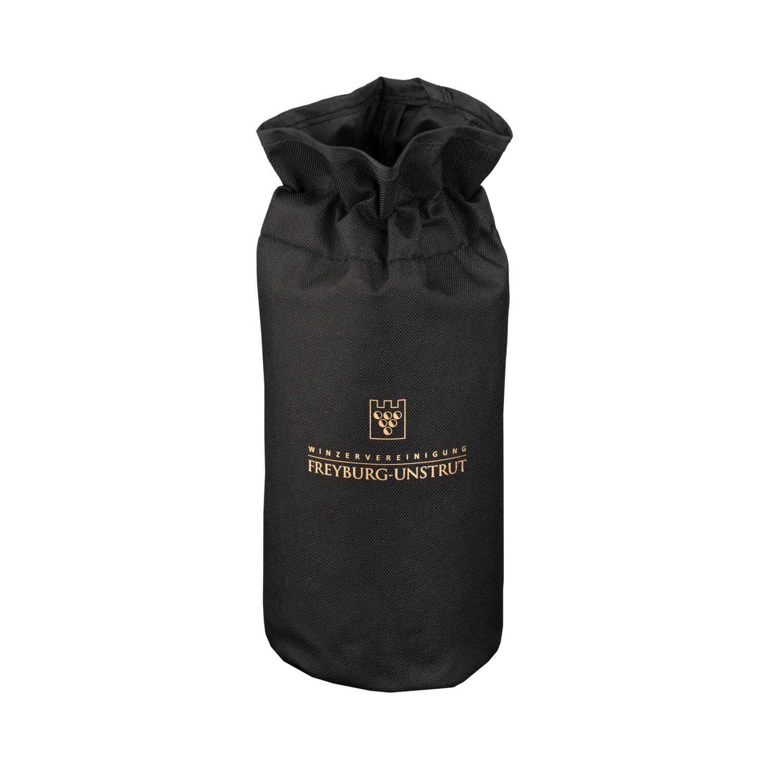 Flaschenkühler Winzervereinigung Flaschenkühler in schwarz aus Stoff mit Kühl Akku und Winzervereinigungslogo